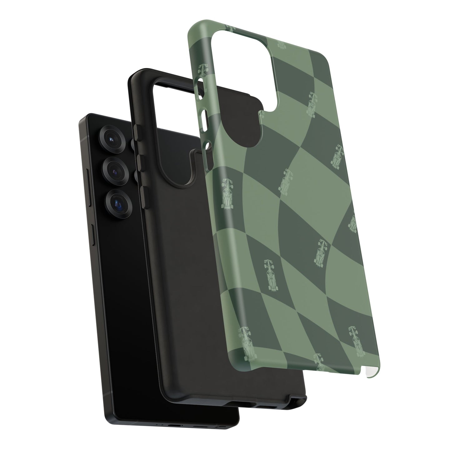 F1 Phone Case Green Checkerboard Design, Trendy F1 Gift, Formula 1 Gift, Cute F1 Phone Case, Unique Formula One Phone Case