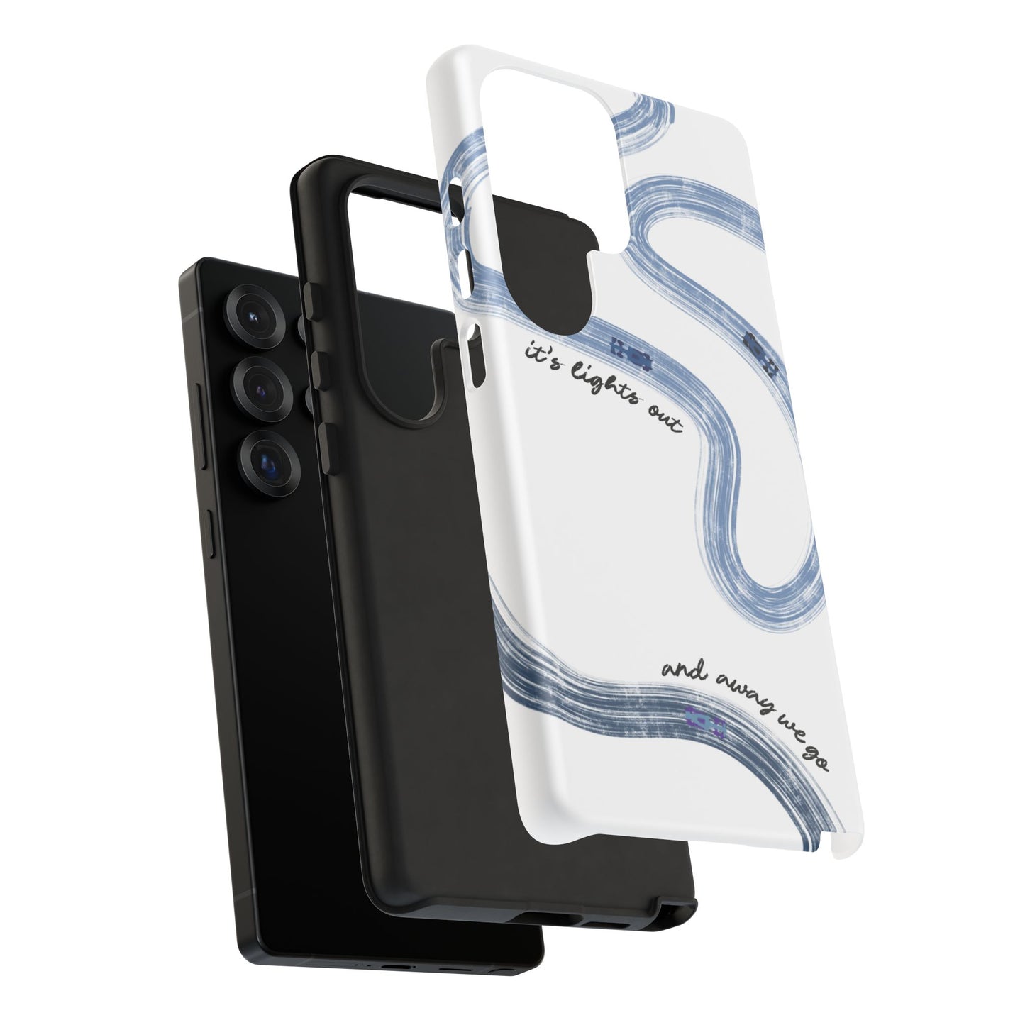 F1 Phone Case Blue Painted "its lights out and away we go", Trendy F1 Gift, Formula 1 Gift, Cute F1 Phone Case, Gift for F1 Fans