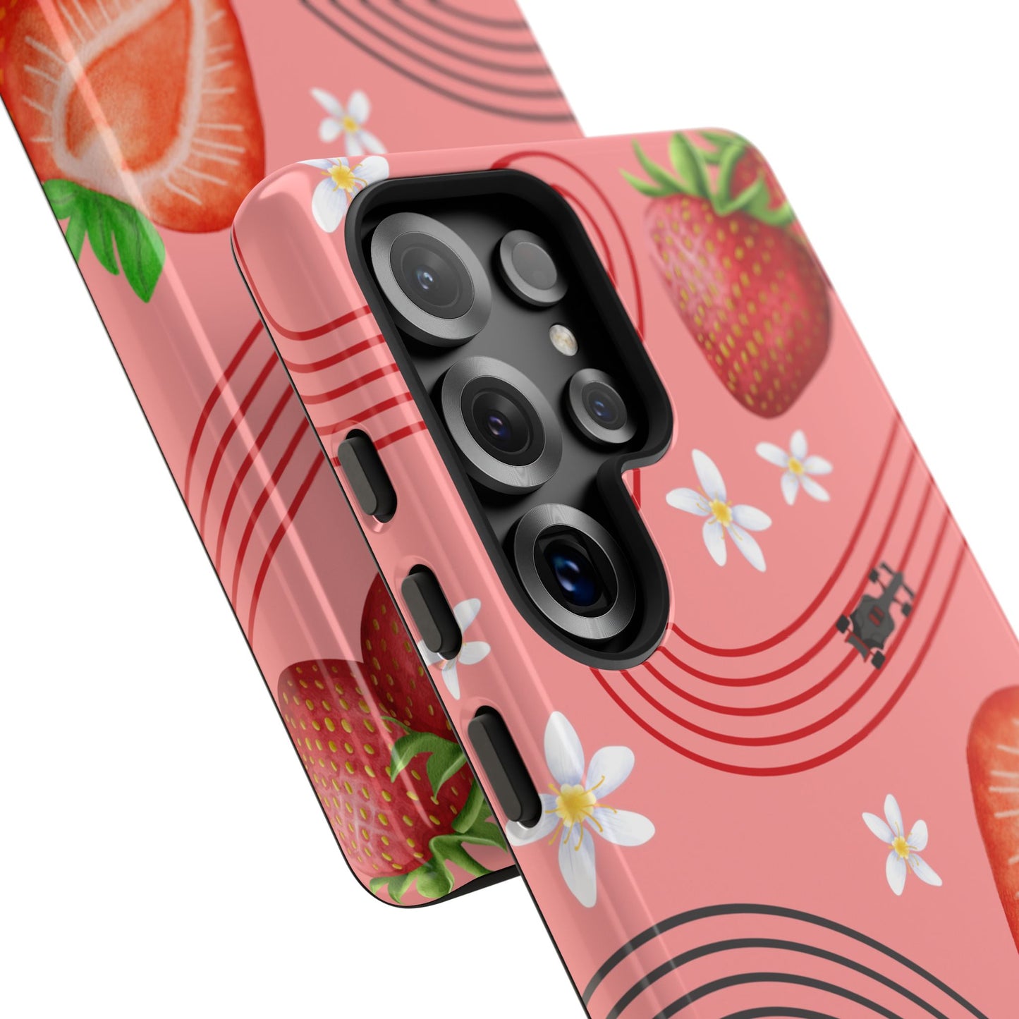 Red F1 Audi and Strawberries Phone Case, Trendy F1 Gift, Formula 1 Gift, Cute Fruit F1 Phone Case, Unique Phone Case