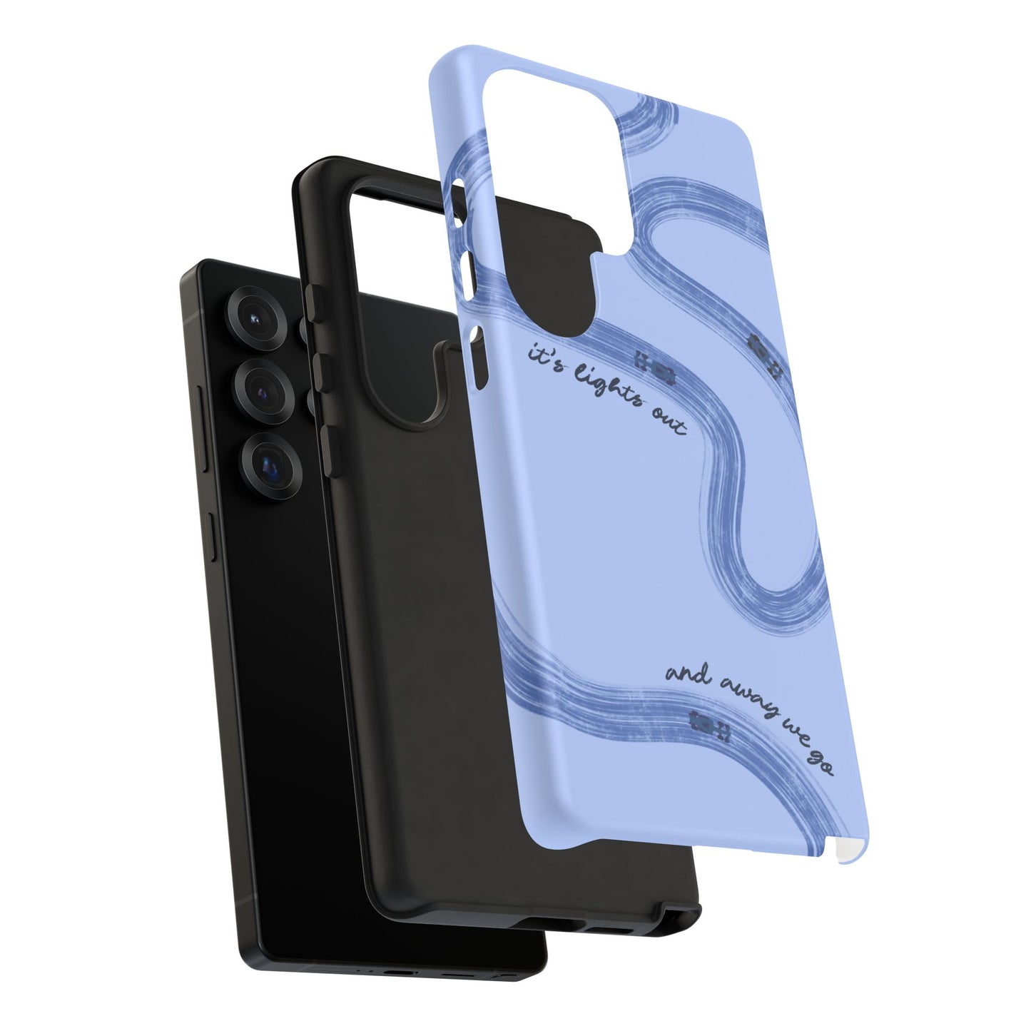 F1 Phone Case Monochrome Blue Painted "its lights out and away we go", Trendy F1 Gift, Formula 1 Gift, Cute F1 Phone Case, Phone Case
