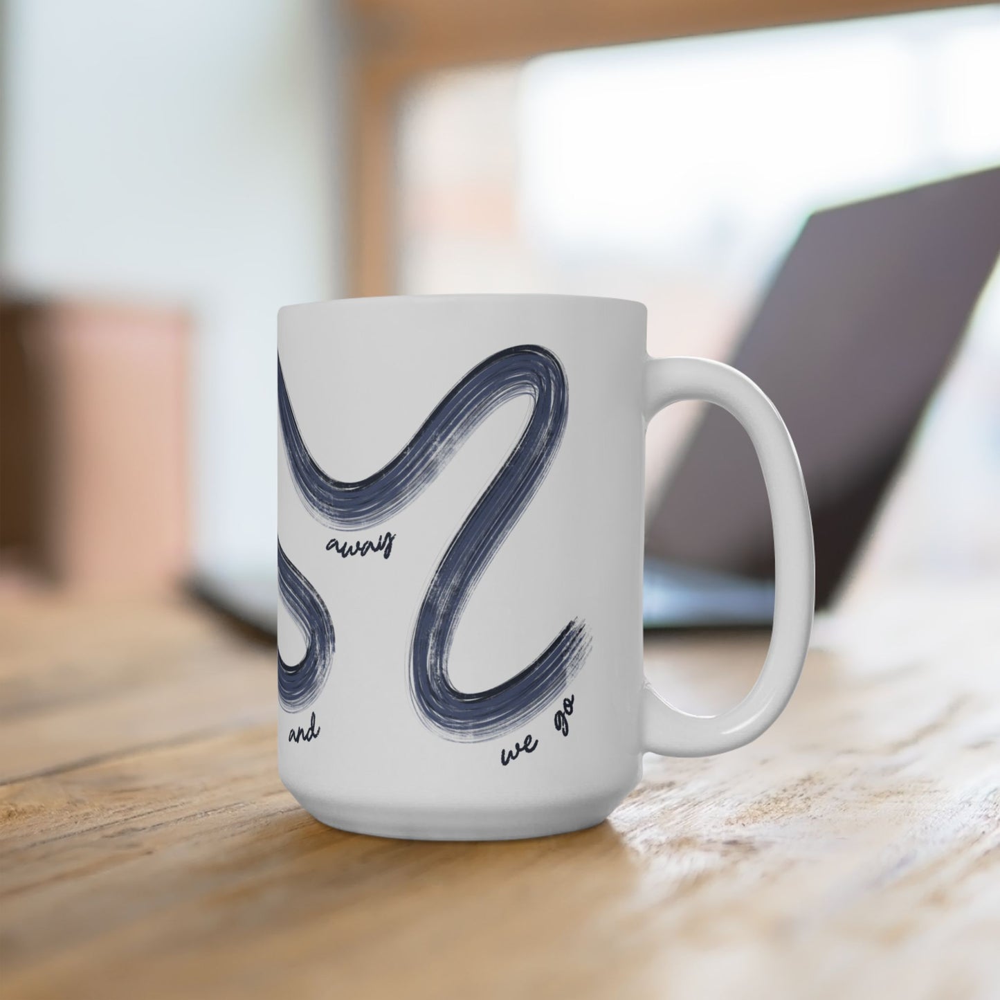 Blue F1 Painted It's Lights Out and Away We Go Mug, Unique Gift for Coffee Lovers, Whimsical Formula 1 Gift