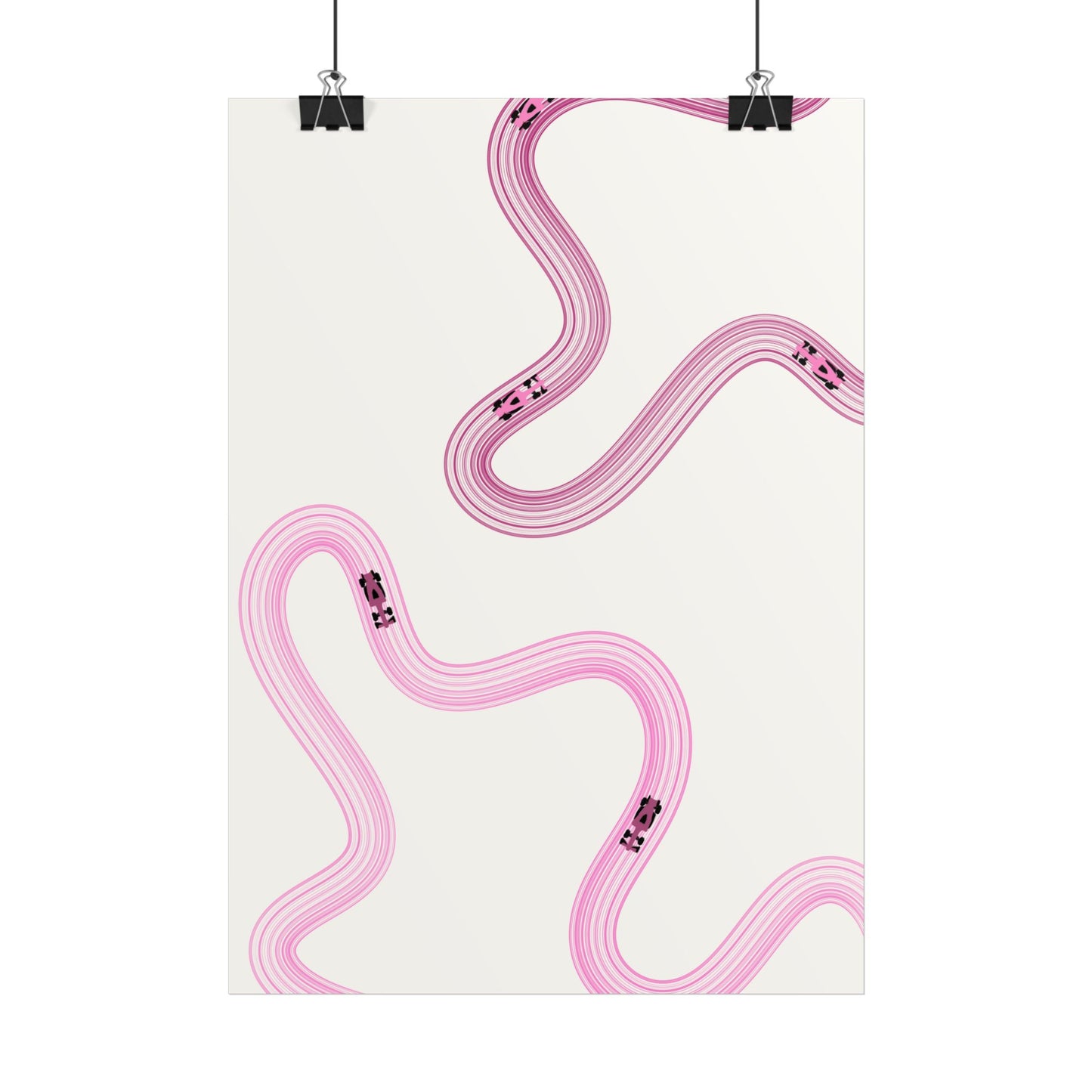 Pink F1 Wall Art Poster | Minimalist F1 Art - EU Sizing (Physical Print)