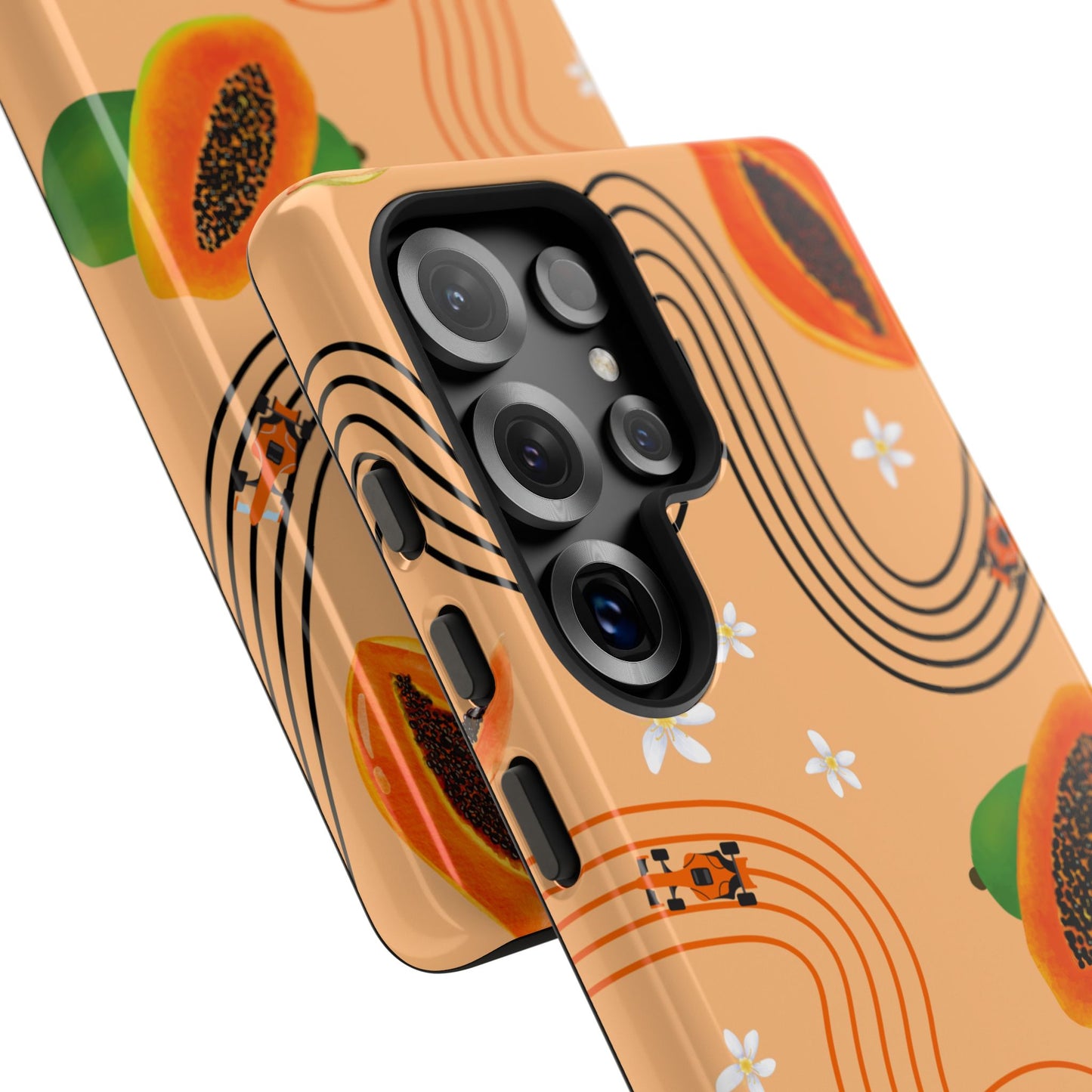 Orange F1 McLaren and Papaya Phone Case, Trendy F1 Gift, Formula 1 Gift, Cute Fruit F1 Phone Case, Unique Phone Case