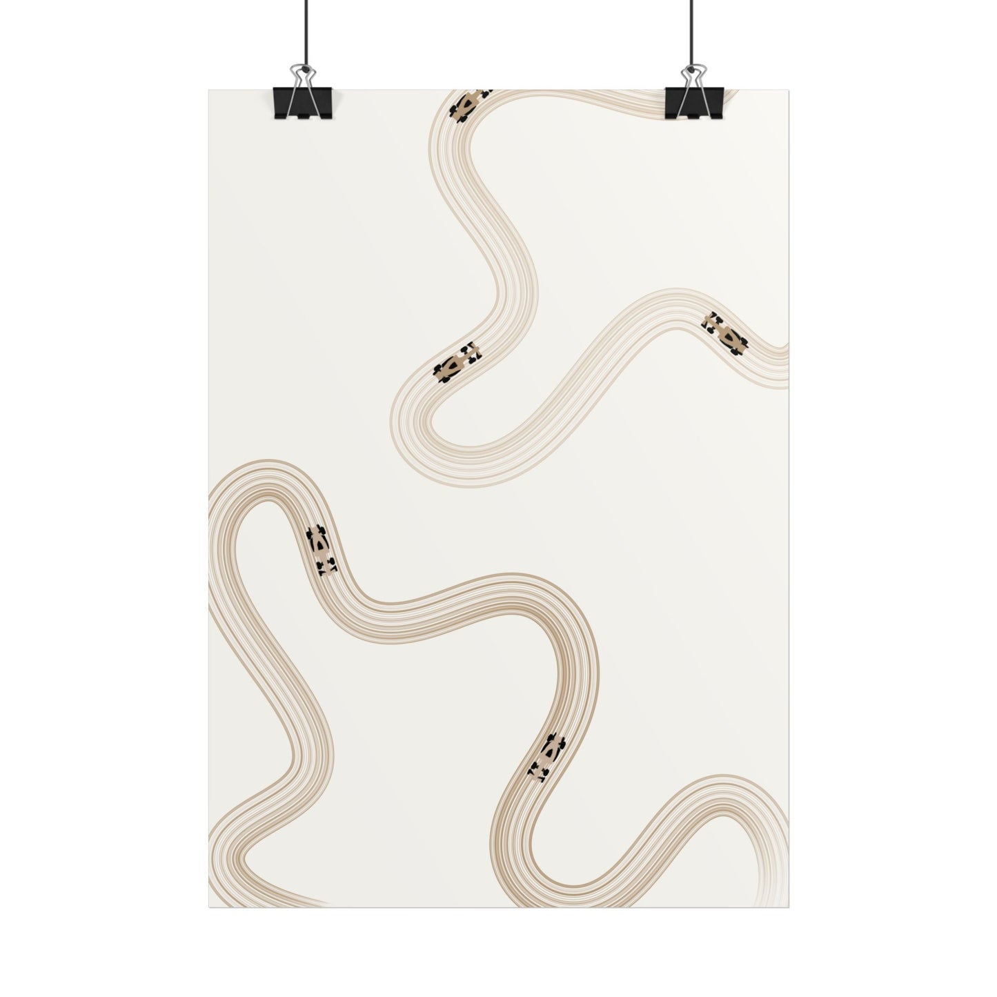 Neutral Beige F1 Wall Art Poster | Minimalist F1 Art - EU Sizing (Physical Print)