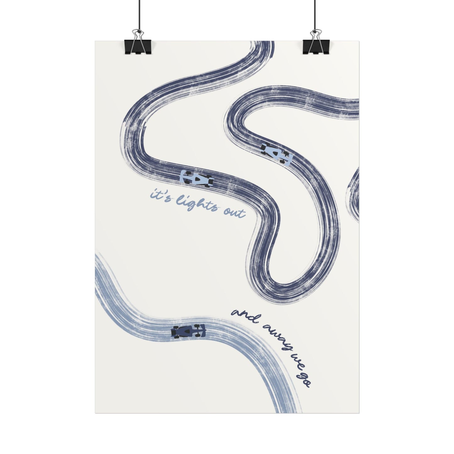 Blue F1 Giclée Print Poster | Minimalist F1 Art - EU SIZING (Physical Print)