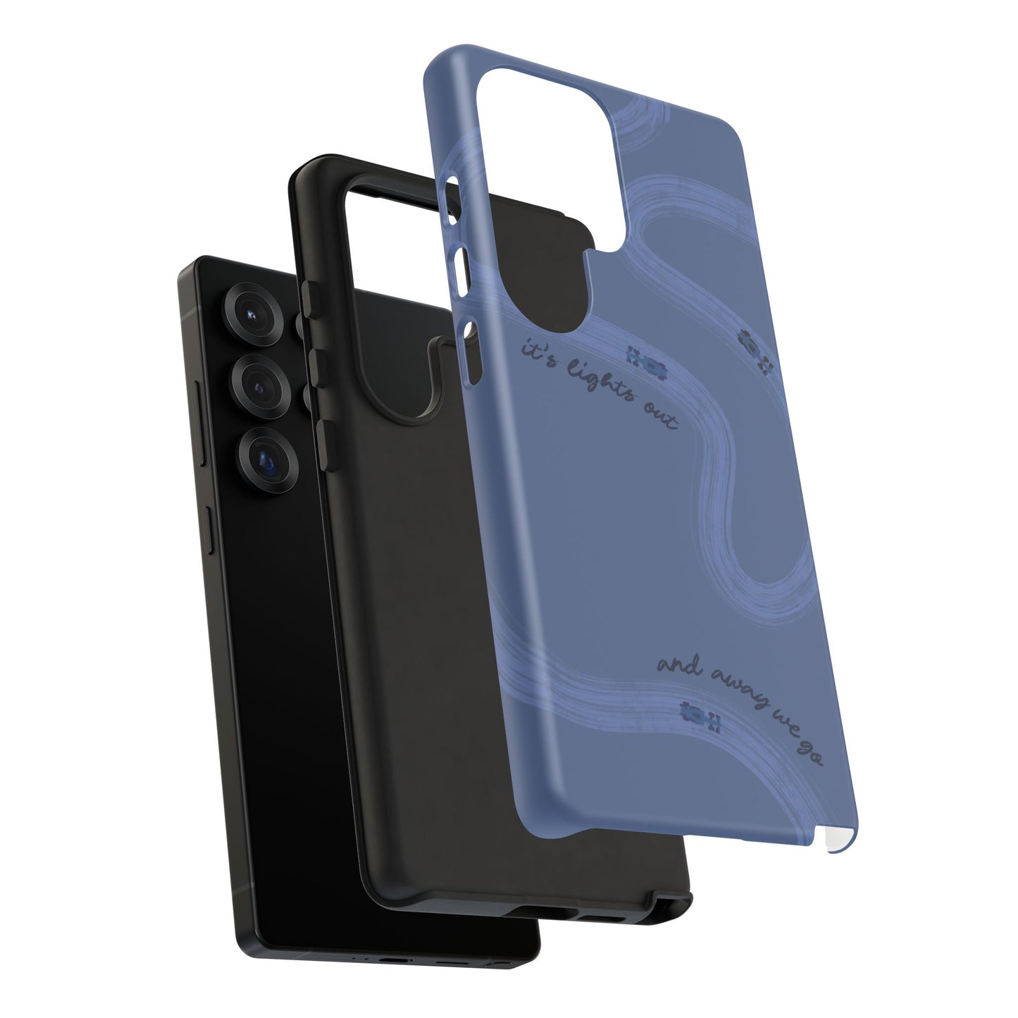 F1 Phone Case Monochrome Dark Blue Painted "its lights out and away we go", Trendy F1 Gift, Formula 1 Gift, Cute F1 Phone Case, Phone Case