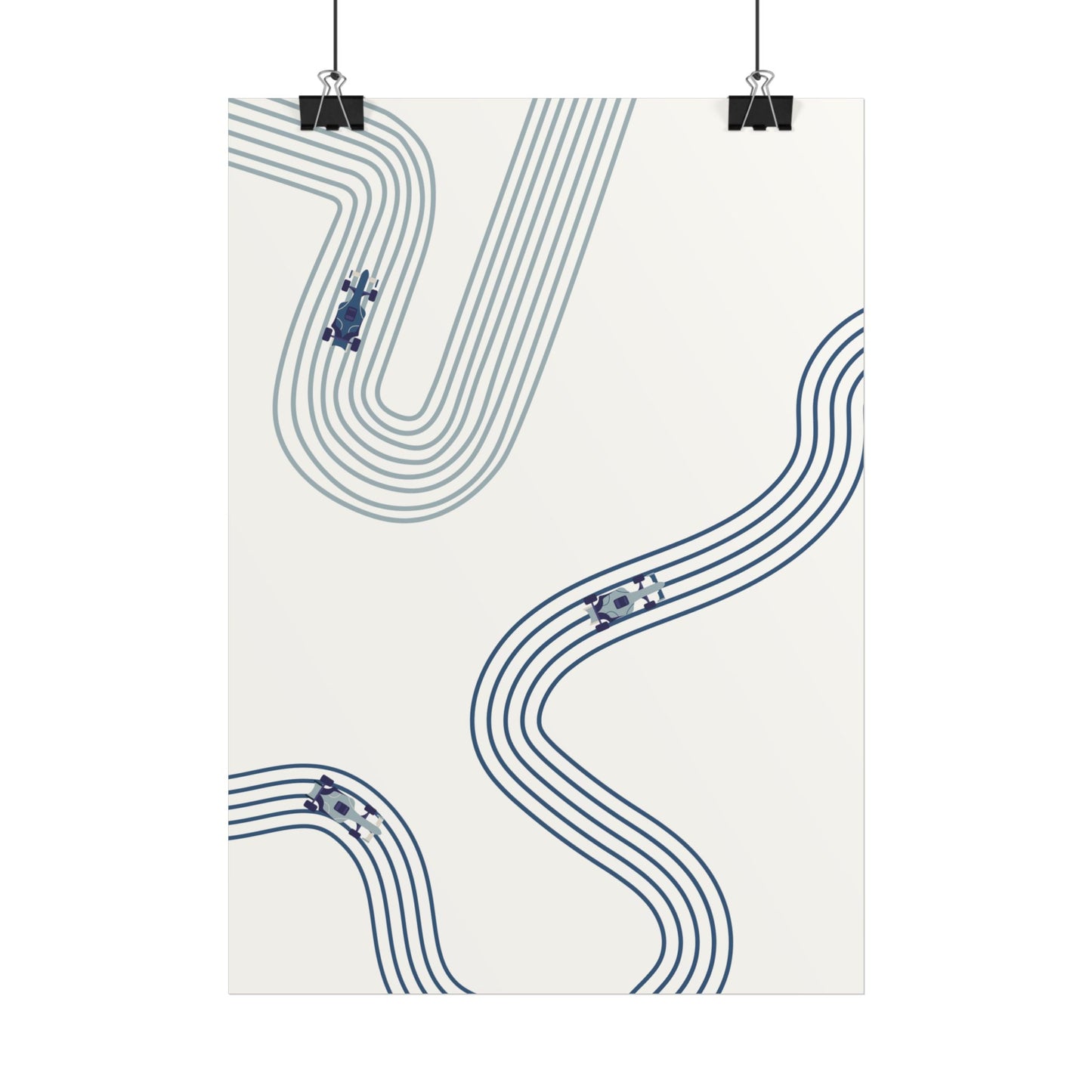 Abstract Blue F1 Giclée Print Poster | Minimalist F1 Art - EU SIZING (Physical Print)