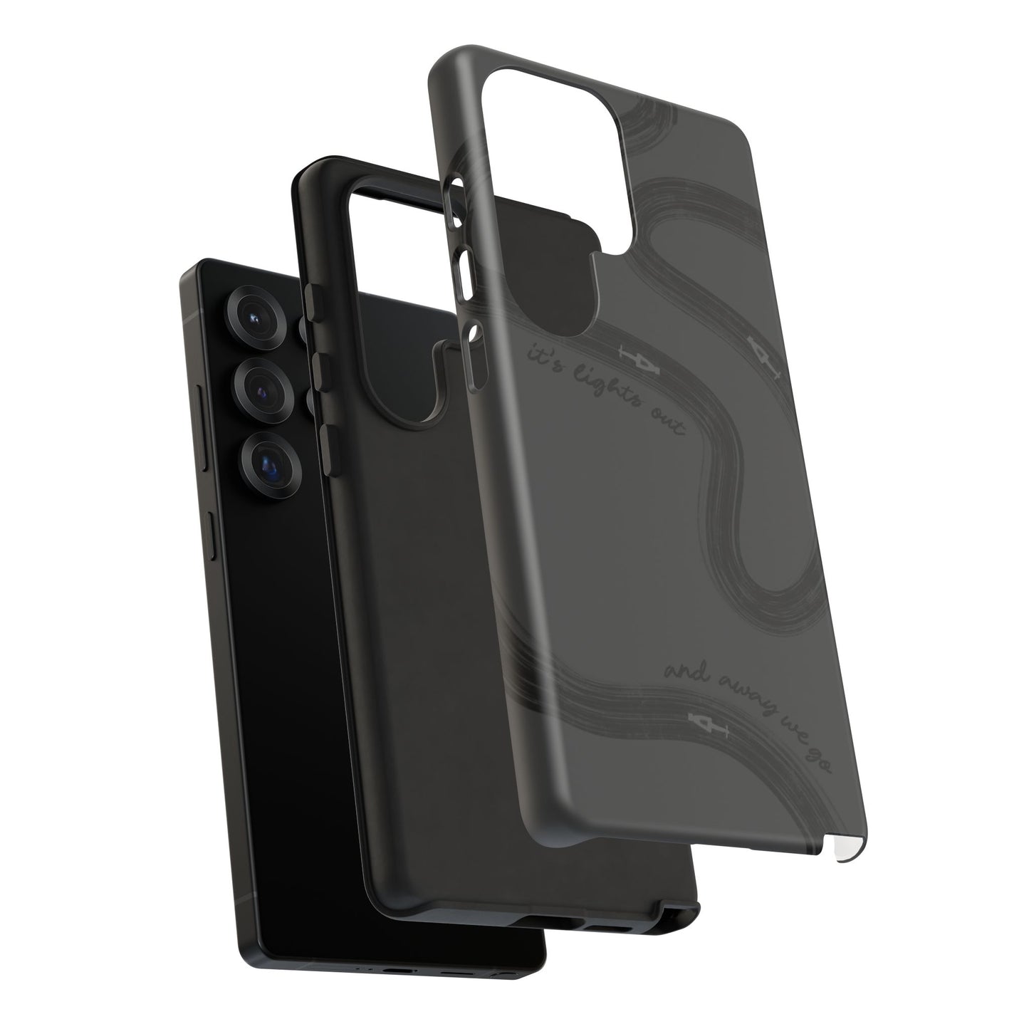 F1 Phone Case Monochrome Black Painted "its lights out and away we go", Trendy F1 Gift, Formula 1 Gift, Cute F1 Phone Case, Phone Case
