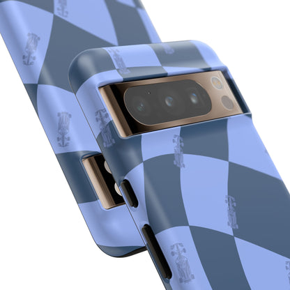 F1 Phone Case Blue Checkerboard Design, Trendy F1 Gift, Formula 1 Gift, Cute F1 Phone Case, Unique Formula One Phone Case