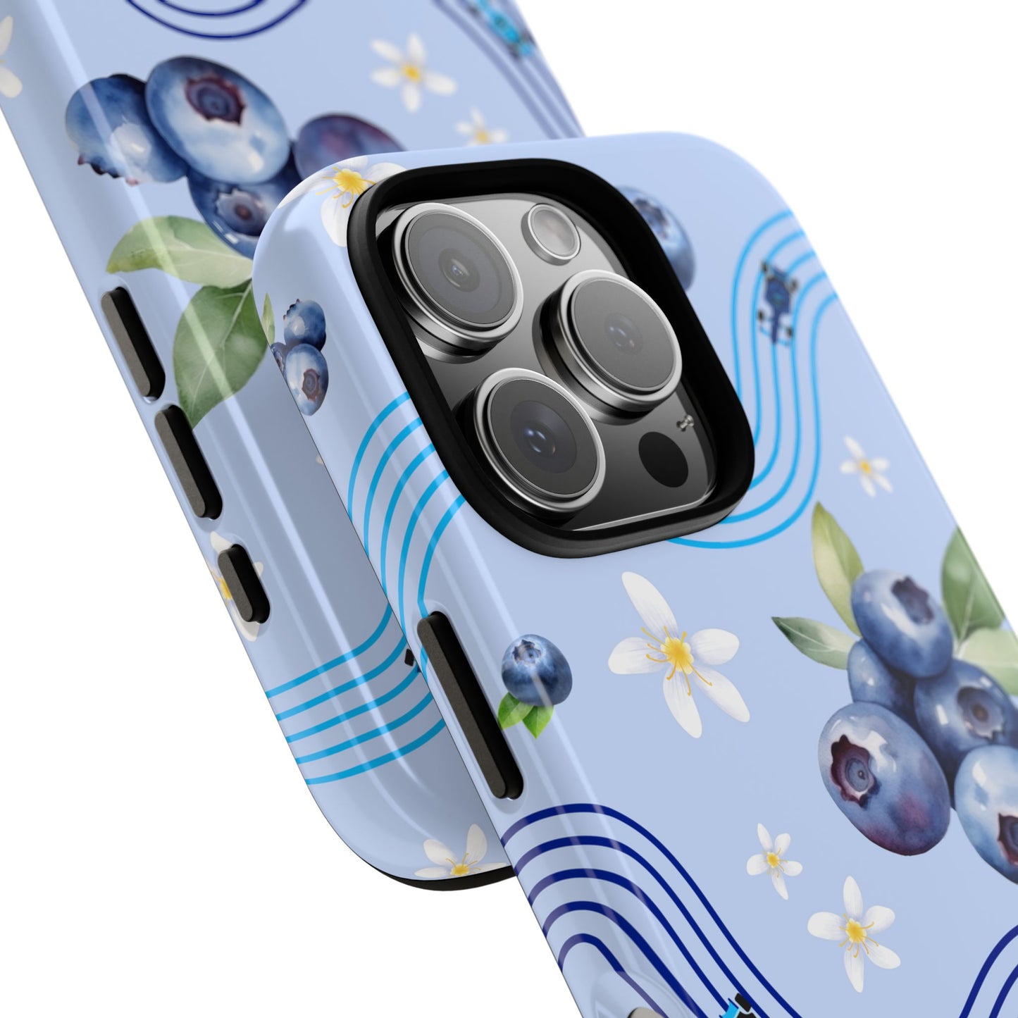 Blue F1 Williams and Blueberries Phone Case, Trendy F1 Gift, Formula 1 Gift, Cute Fruit F1 Phone Case, Unique Phone Case