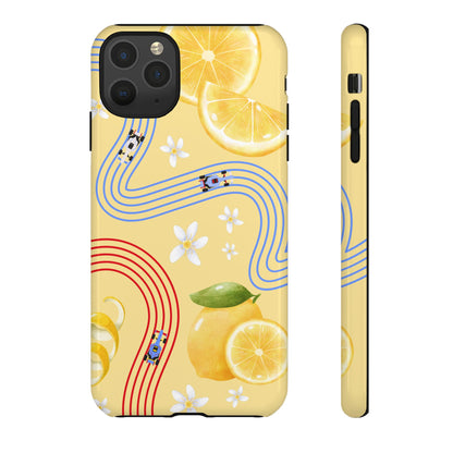 Yellow F1 Racing Bulls and Lemons Phone Case, Trendy F1 Gift, Formula 1 Gift, Cute Fruit F1 Phone Case, Unique Phone Case