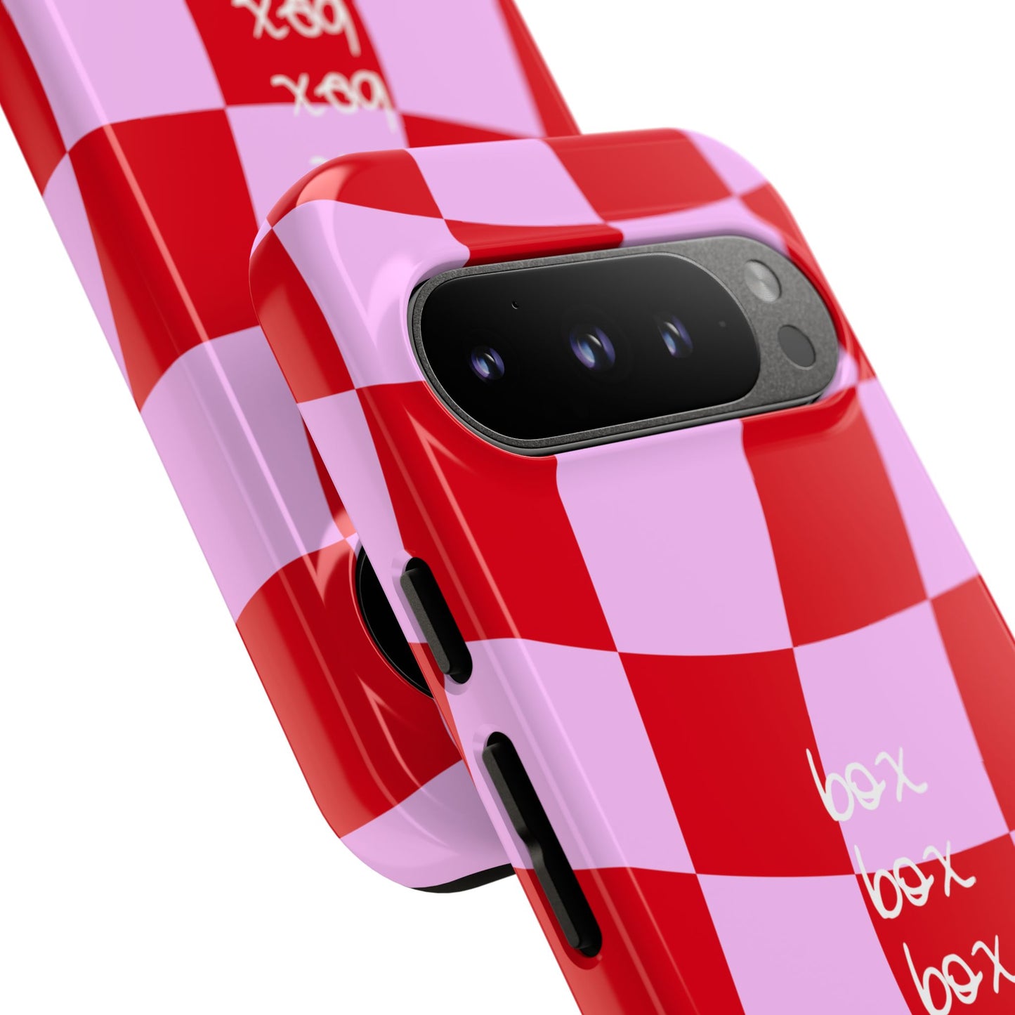 Pink and Red Checkered F1 Phone Case, Box Box Box F1 Phone Case