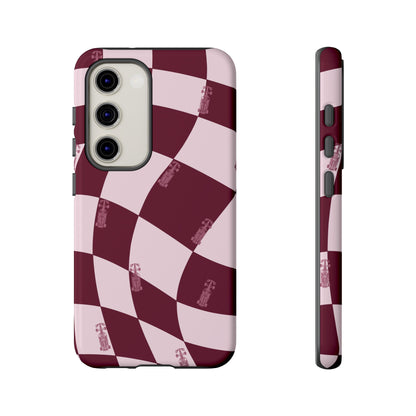 F1 Phone Case Pink Checkered Design, Trendy F1 Gift, Formula 1 Gift, Cute F1 Phone Case, Unique Formula One Phone Case