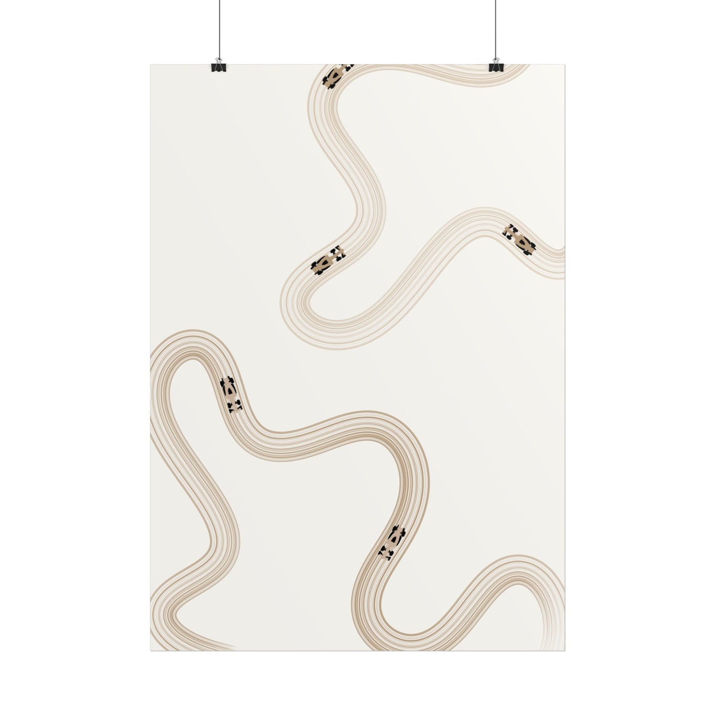 Neutral Beige F1 Wall Art Poster | Minimalist F1 Art - EU Sizing (Physical Print)