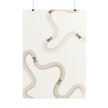 Neutral Beige F1 Wall Art Poster | Minimalist F1 Art - EU Sizing (Physical Print)