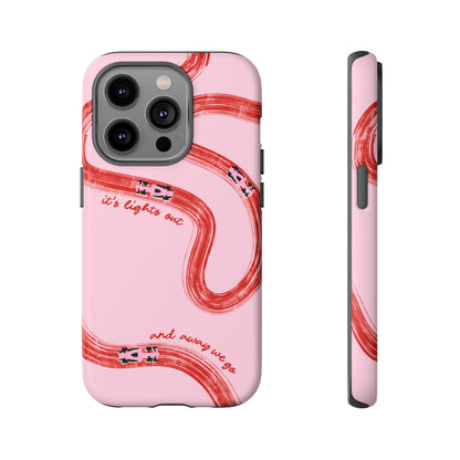 F1 Phone Case Pink and Red Painted "its lights out and away we go", Trendy F1 Gift, Formula 1 Gift, Cute F1 Phone Case, Unique Phone Case