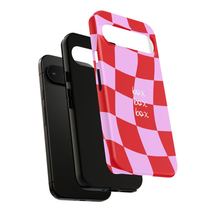 Pink and Red Checkered F1 Phone Case, Box Box Box F1 Phone Case