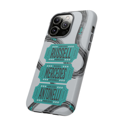 Mercedes F1 Phone Case Painted Ticket Stubs, Trendy F1 Gift, Formula 1 Gift, Cute F1 Phone Case
