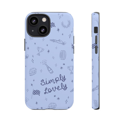 Blue Doodle "Simply Lovely" F1 Phone Case Design