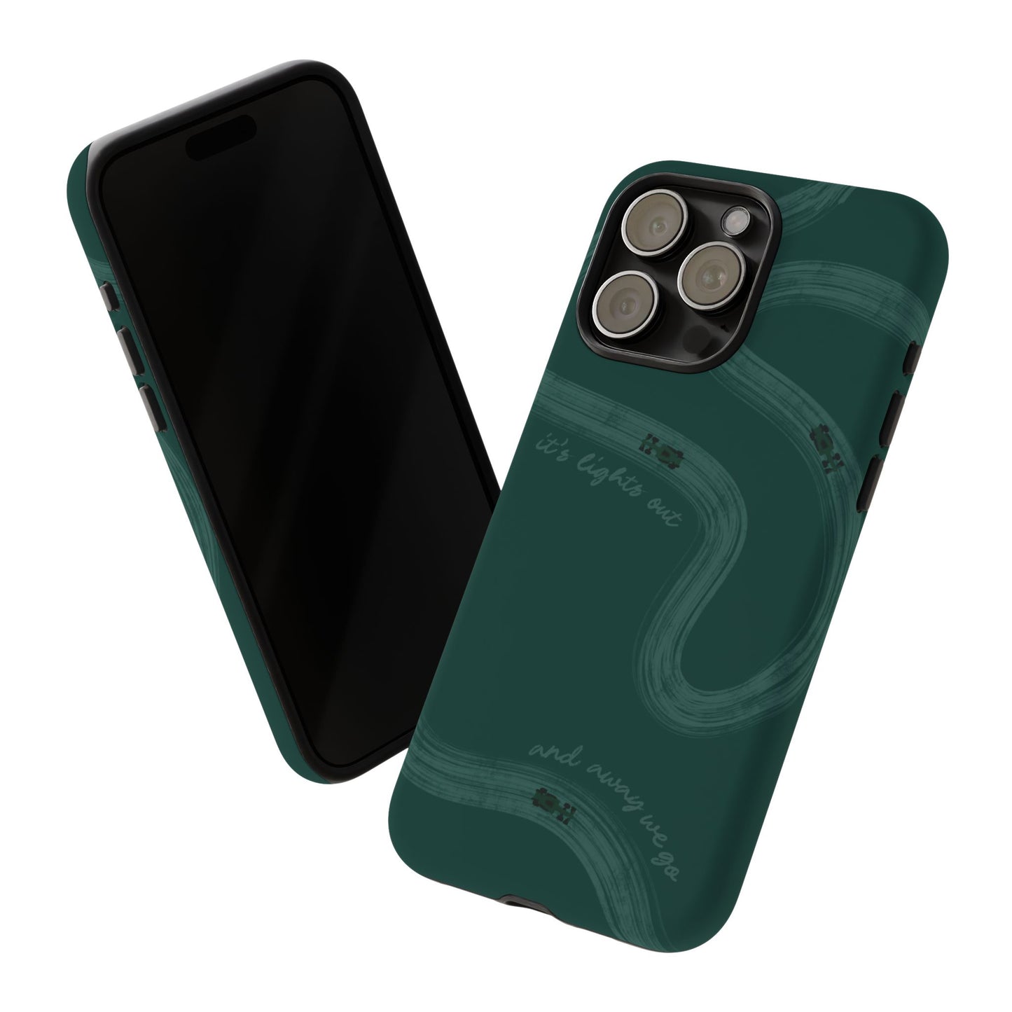 F1 Phone Case Monochrome Green Painted "its lights out and away we go", Trendy F1 Gift, Formula 1 Gift, Cute F1 Phone Case, Phone Case