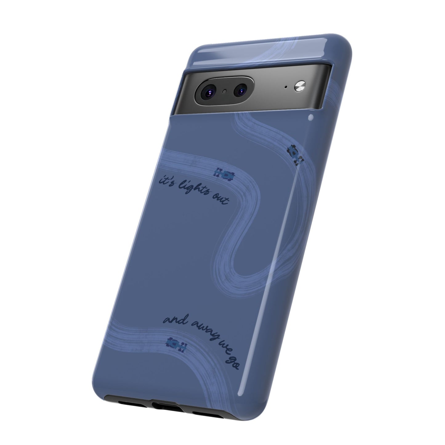 F1 Phone Case Monochrome Dark Blue Painted "its lights out and away we go", Trendy F1 Gift, Formula 1 Gift, Cute F1 Phone Case, Phone Case