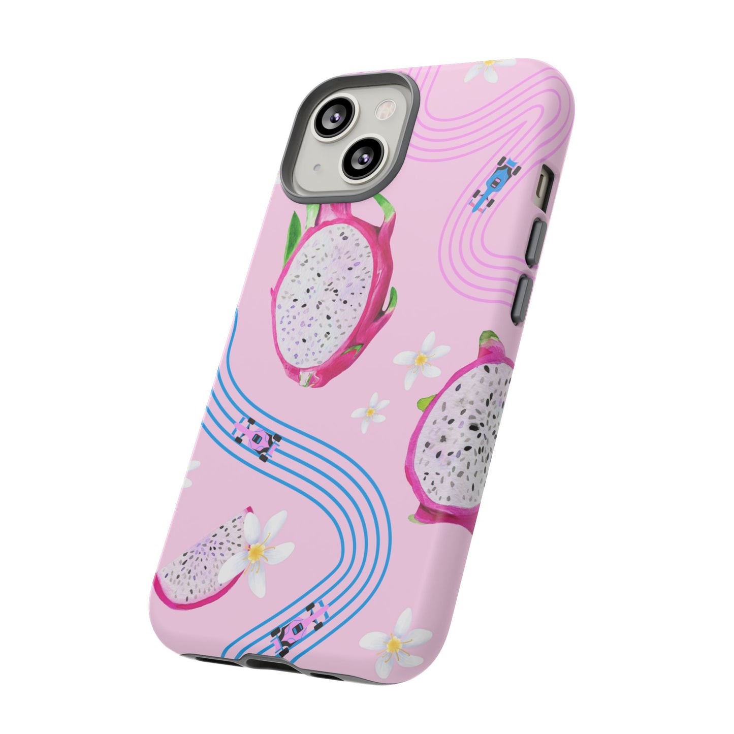 Pink F1 Alpine and Dragonfruit Phone Case, Trendy F1 Gift, Formula 1 Gift, Cute Fruit F1 Phone Case, Unique Phone Case