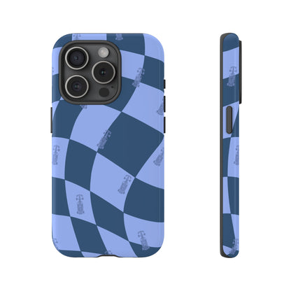 F1 Phone Case Blue Checkerboard Design, Trendy F1 Gift, Formula 1 Gift, Cute F1 Phone Case, Unique Formula One Phone Case