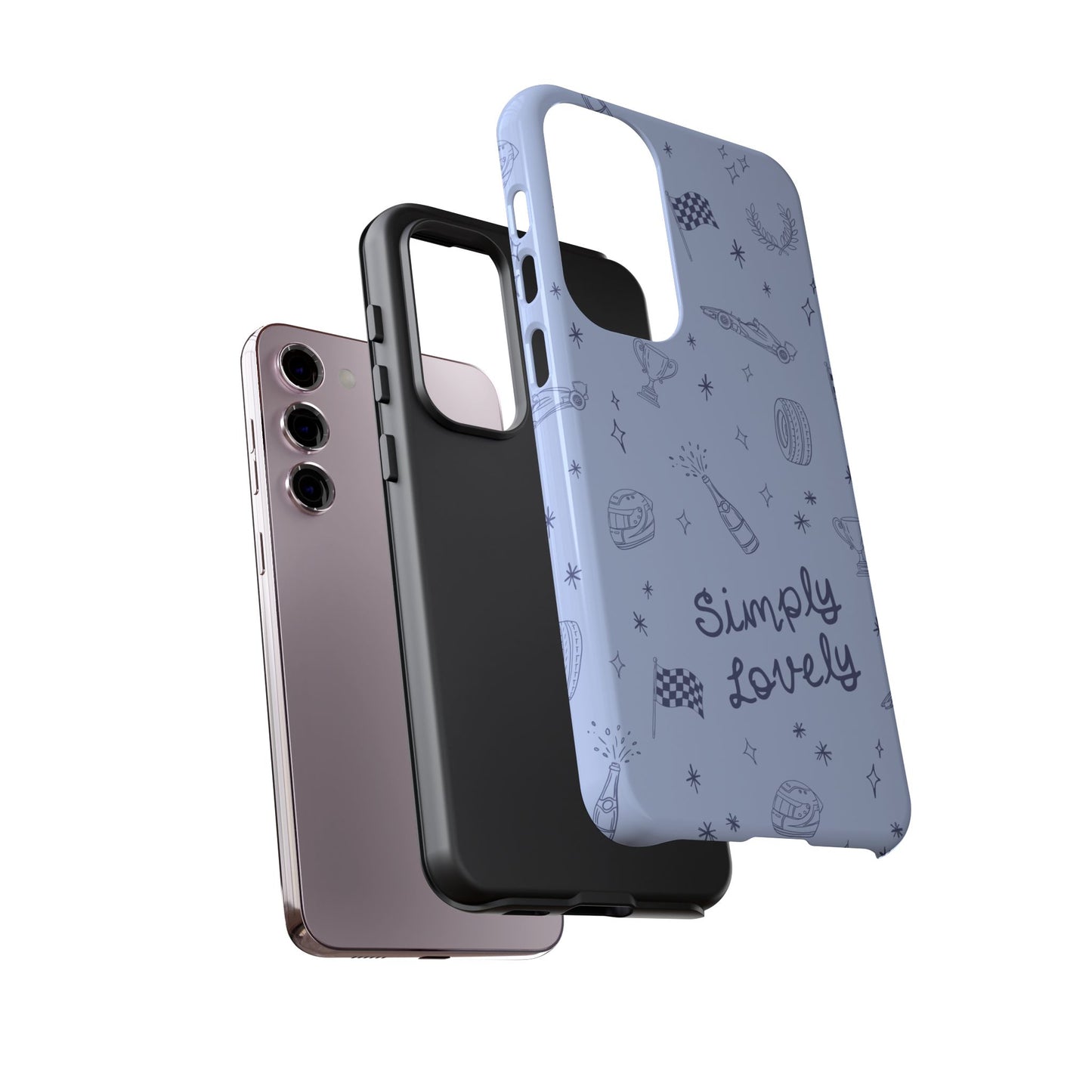 Blue Doodle "Simply Lovely" F1 Phone Case Design