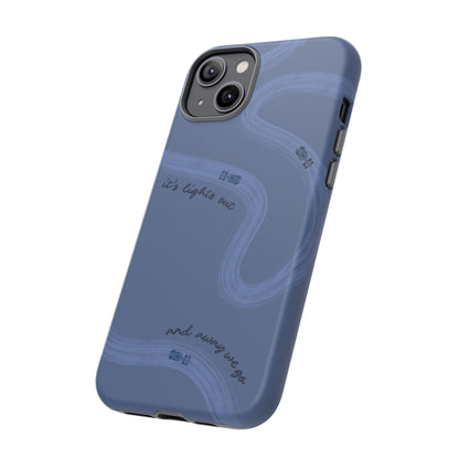 F1 Phone Case Monochrome Dark Blue Painted "its lights out and away we go", Trendy F1 Gift, Formula 1 Gift, Cute F1 Phone Case, Phone Case