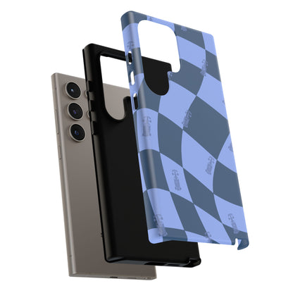F1 Phone Case Blue Checkerboard Design, Trendy F1 Gift, Formula 1 Gift, Cute F1 Phone Case, Unique Formula One Phone Case