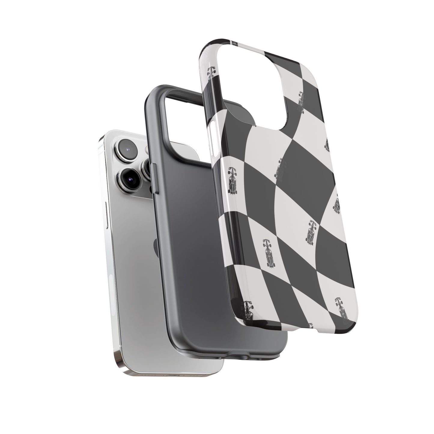 F1 Phone Case Black and White Checkered Design, Trendy F1 Gift, Formula 1 Gift, Cute F1 Phone Case, Unique Formula One Phone Case