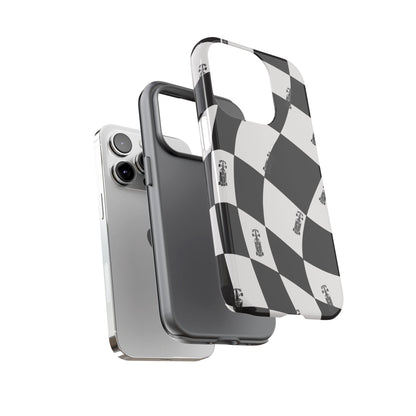 F1 Phone Case Black and White Checkered Design, Trendy F1 Gift, Formula 1 Gift, Cute F1 Phone Case, Unique Formula One Phone Case