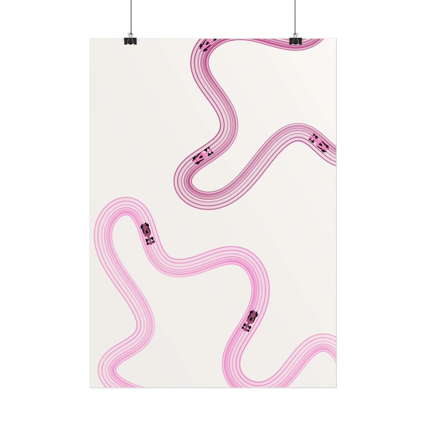 Pink F1 Wall Art Poster | Minimalist F1 Art - EU Sizing (Physical Print)
