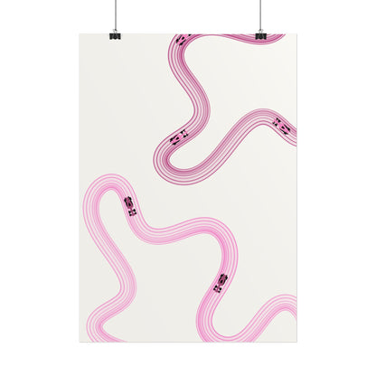 Pink F1 Wall Art Poster | Minimalist F1 Art - EU Sizing (Physical Print)
