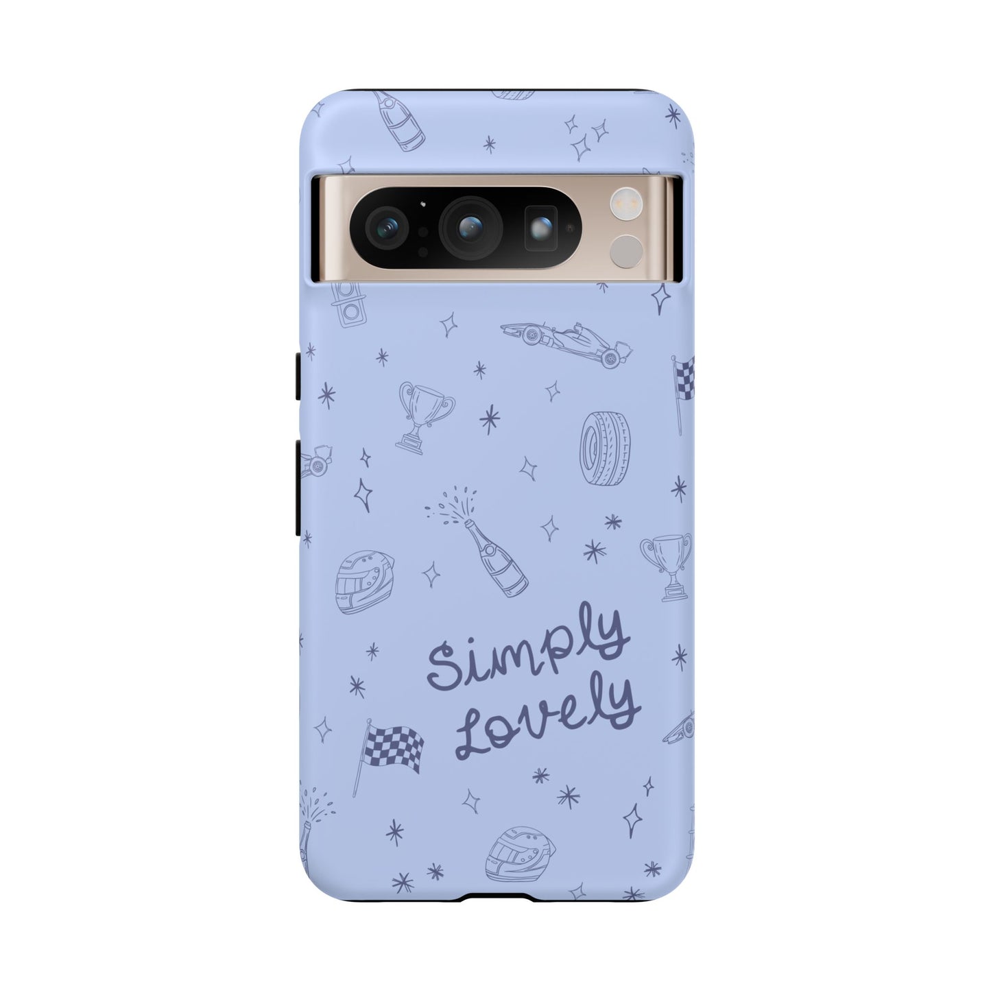Blue Doodle "Simply Lovely" F1 Phone Case Design