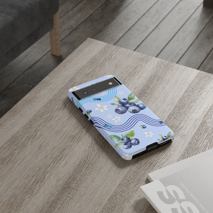 Blue F1 Williams and Blueberries Phone Case, Trendy F1 Gift, Formula 1 Gift, Cute Fruit F1 Phone Case, Unique Phone Case