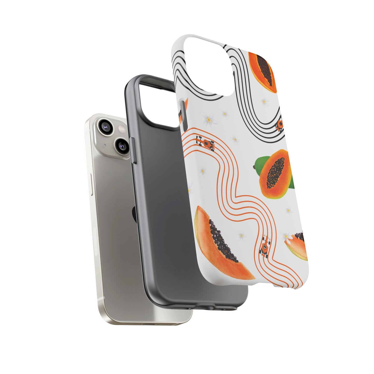 F1 McLaren and Papaya Phone Case , Trendy F1 Gift, Formula 1 Gift, Cute Fruit F1 Phone Case, Unique Phone Case