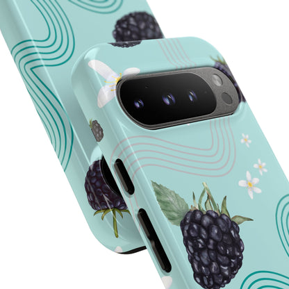 Teal F1 Mercedes and Blackberries Phone Case , Trendy F1 Gift, Formula 1 Gift, Cute Fruit F1 Phone Case, Unique Phone Case