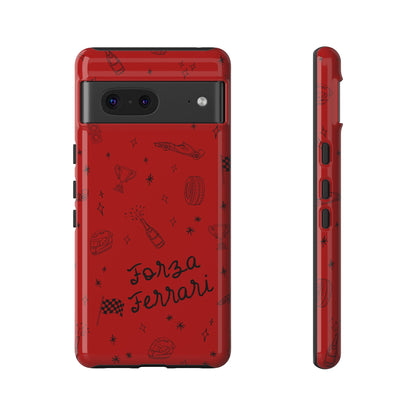 F1 Ferrari Racing Doodle "Forza Ferrari" F1 Phone Case Design