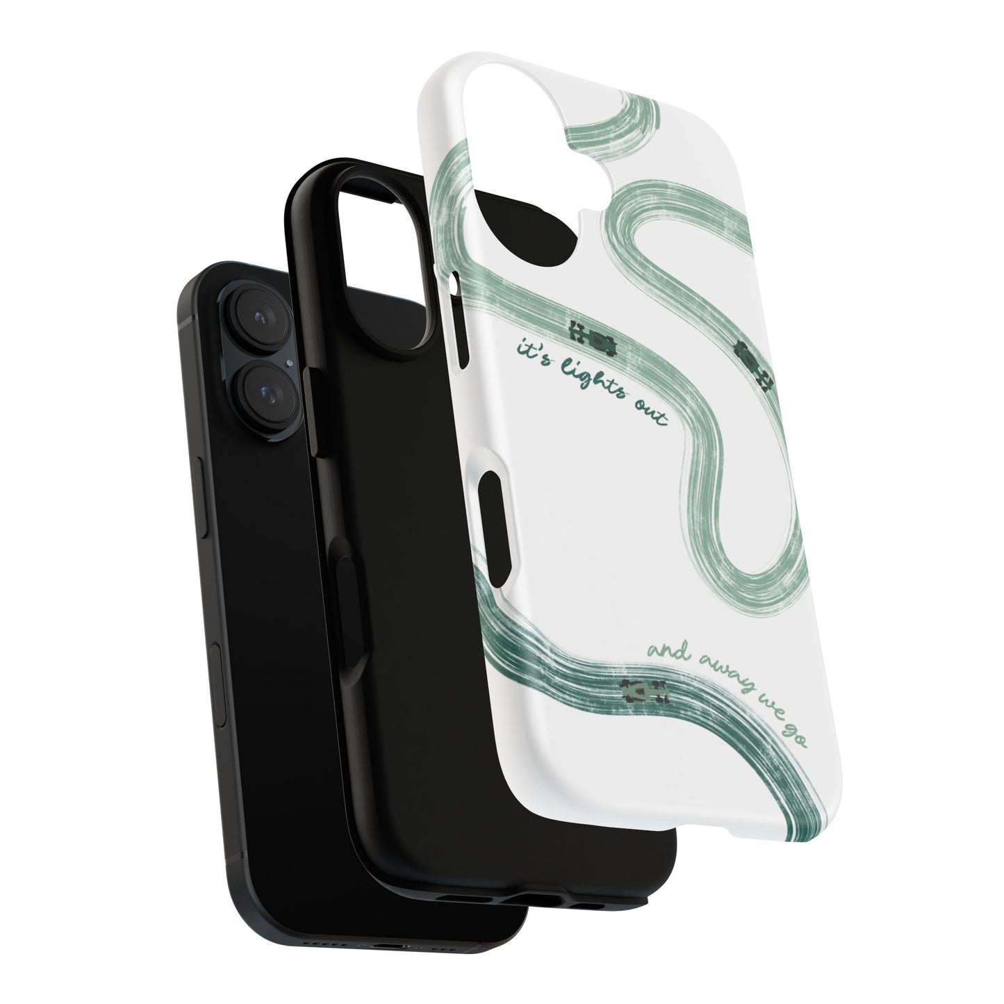 F1 Phone Case Green Painted "its lights out and away we go", Trendy F1 Gift, Formula 1 Gift, Cute F1 Phone Case, Gift for F1 Fans