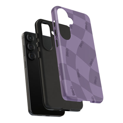 F1 Phone Case Purple Checkered Design, Trendy F1 Gift, Formula 1 Gift, Cute F1 Phone Case, Unique Formula One Phone Case