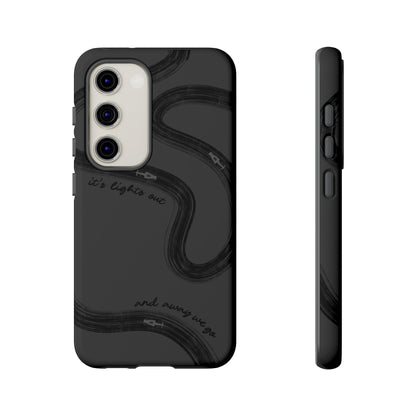 F1 Phone Case Monochrome Black Painted "its lights out and away we go", Trendy F1 Gift, Formula 1 Gift, Cute F1 Phone Case, Phone Case