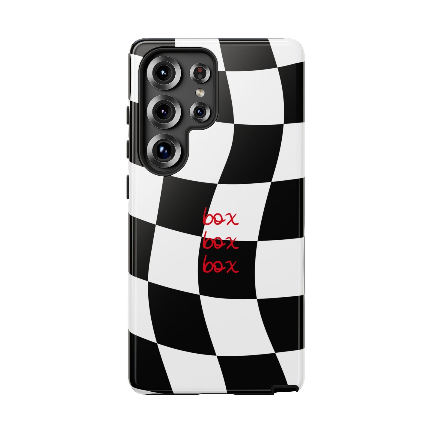Black and Red Checkered F1 Phone Case, Box Box Box F1 Phone Case