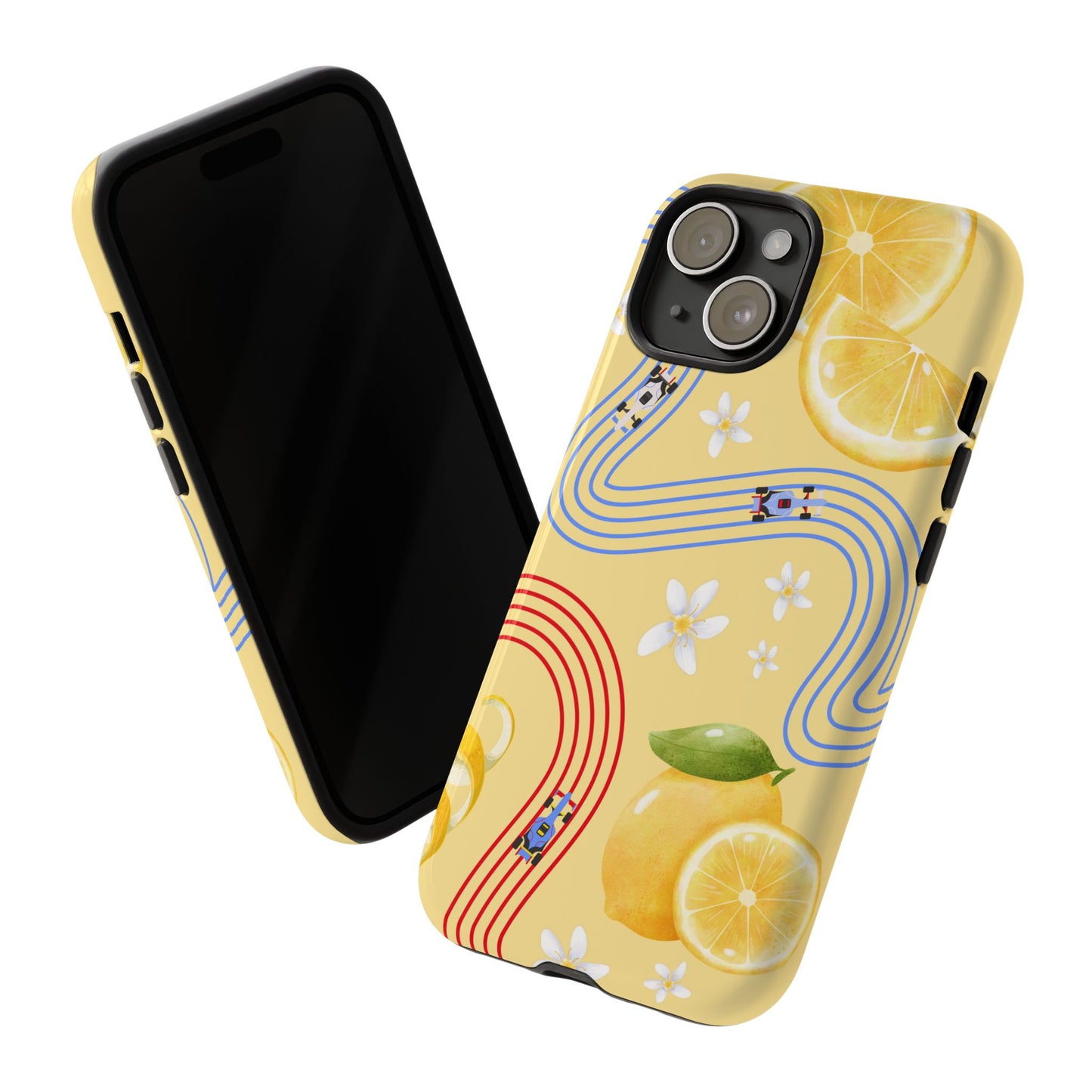 Yellow F1 Racing Bulls and Lemons Phone Case, Trendy F1 Gift, Formula 1 Gift, Cute Fruit F1 Phone Case, Unique Phone Case