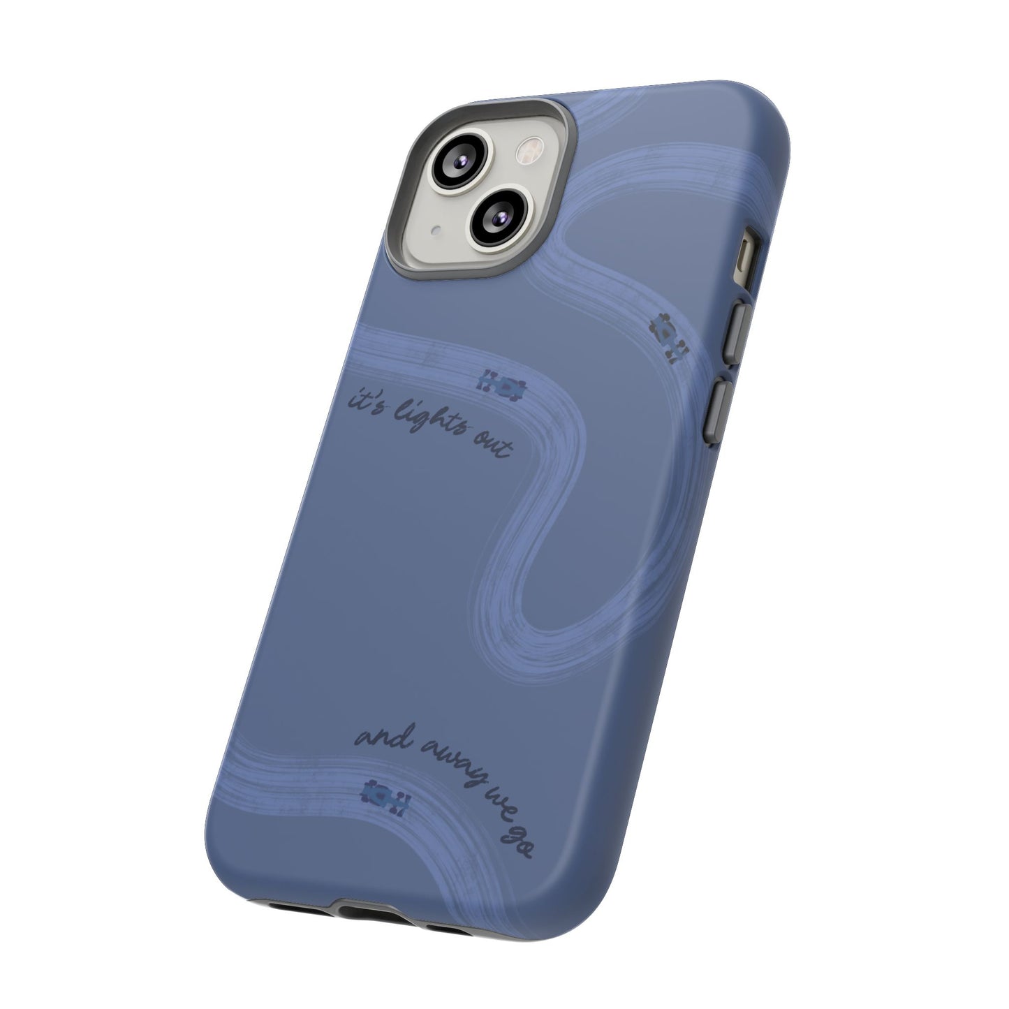 F1 Phone Case Monochrome Dark Blue Painted "its lights out and away we go", Trendy F1 Gift, Formula 1 Gift, Cute F1 Phone Case, Phone Case