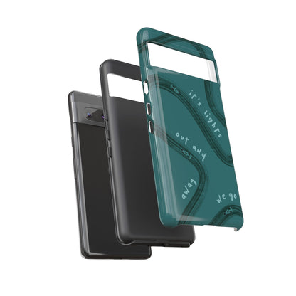 Teal Lights Out F1 Phone Case Design, Trendy F1 Gift, Formula 1 Gift, Cute F1 Phone Case, Unique Formula One Phone Case