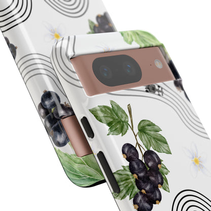 F1 Cadillac and Black Currants Phone Case, Trendy F1 Gift, Formula 1 Gift, Cute Fruit F1 Phone Case, Unique Phone Case