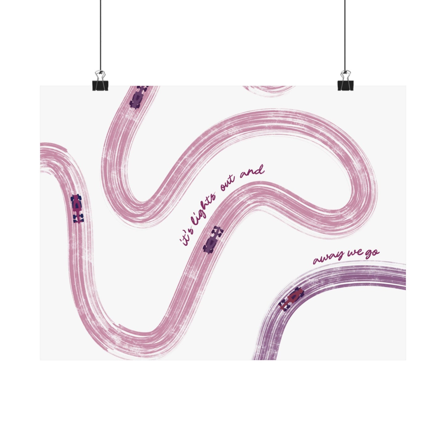 Mauve and Purple F1 Matte Horizontal Poster | US SIZING