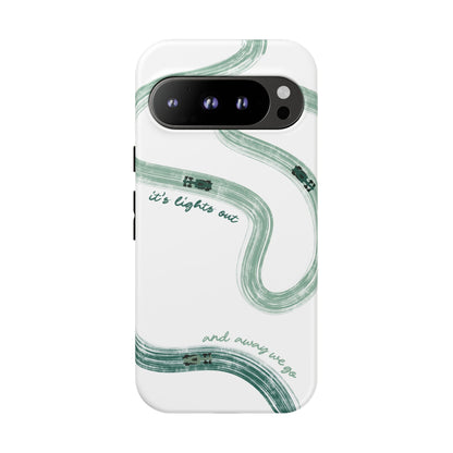 F1 Phone Case Green Painted "its lights out and away we go", Trendy F1 Gift, Formula 1 Gift, Cute F1 Phone Case, Gift for F1 Fans