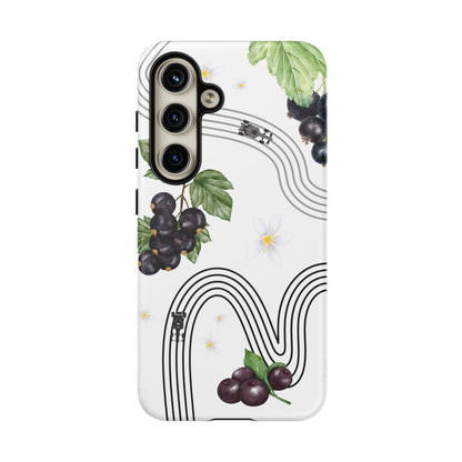 F1 Cadillac and Black Currants Phone Case, Trendy F1 Gift, Formula 1 Gift, Cute Fruit F1 Phone Case, Unique Phone Case